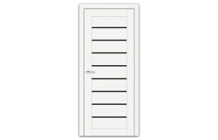 Usa de interior 'SMART C018' BG Doors. Alb Silk Matt. Sticla neagra. 80 x 200 cm image
