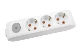 Bloc 3 prize cu impamintare si buton de pornire/ oprire Multi- Let Viko by Panasonic. Alb. 16 A. image