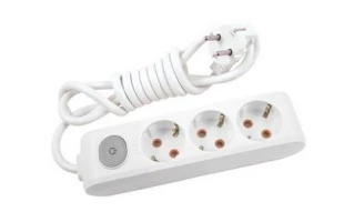 Prelungitor cu 3 prize cu impamintare si buton de pornire / oprire Multi - Let Viko by Panasonic. 5 m. Alb image