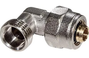 Уголок переходной для металопласта d16х1/2'Н. латунь. EMIRPLAST image