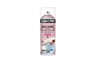 Vopsea spray lemn/ metal Chalk &amp; Vintage Effect OSKAR. Interior / Exterior. Budapest pink. 400 ml. image