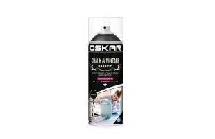 Vopsea spray lemn/ metal Chalk &amp; Vintage Effect OSKAR. Interior / Exterior. Charcoal. 400 ml. image