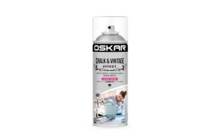 Vopsea spray lemn/ metal Chalk &amp; Vintage Effect OSKAR. Interior / Exterior. Cloudy White. 400 ml. image