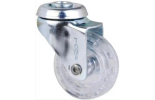 Roata pivotanta cu orificiu central, transparenta, greutate max. 20kg image