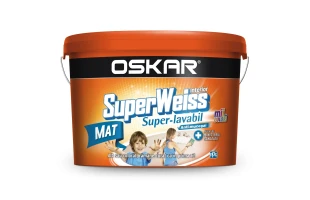 Vopsea superlavabila interior, anti-mucegai, 2.5 L, alb, Superweiss, Oskar image