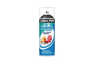 Vopsea spray lemn/ metal Diamond Gloss OSKAR. Interior / Exterior. Negru RAL9005. 400 ml. image