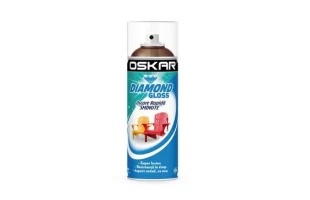 Vopsea spray lemn/ metal Diamond Gloss OSKAR. Interior / Exterior. Maro deschis RAL8003. 400 ml. image
