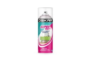 Vopsea spray lemn/ metal SUPER MATT OSKAR. Interior / Exterior. Alba RAL9010. 400 ml. image