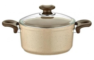 Cratita cu capac, cappuccino, 20cm, Diez Ezme Derin Tencere image
