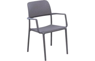 Scaun pentru cafenea si terasa, plastic, perforat, antracit image
