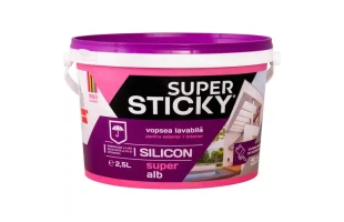 Vopsea, lavabila, exterior/interior, alba, 2.5 L, silicon, STICKY image