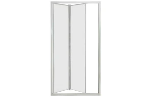 Usa de dus, plianta, 80x190cm, sticla securizata 5 mm, transparent, profil alb, SINQUE BIANCA image