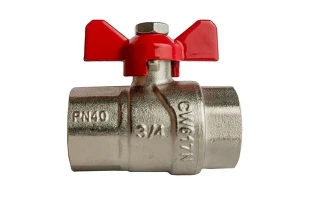 Robinet de trecere cu bila MPN. d 3/4" FF. Maner fluture. Alama. image