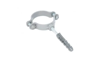 Colier plastic pentru tevi canalizare d 110 mm Aquer. Cu surub si diblu. Gri. image