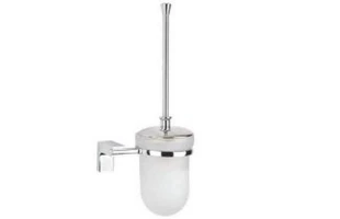 Perie pentru vas WC BUCCA. Cu capac. Crom. Sticla mata. image