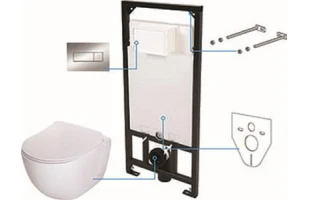 Vas WC set 6 in 1, suspendat, 9l, Peonia DEANTE image