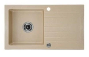 Chiuveta din granit ZORBA DEANTE. 1 cuva. Picurator. Stanga/ dreapta. Set fiting. Bej nisip. 760 x 440 x 160 mm. image