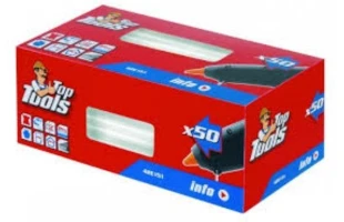 Baghete silicon adeziv transparent 42Е152 Top Tools. 11 x 200 mm. set - 100 buc. image