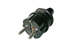 Fisa cu impamantare, 16А, neagra, Viko image