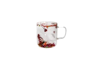 Cana sticla, perete dublu, Flori Uscate, 250ml image