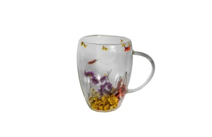 Cana sticla, perete dublu, Flori Uscate, 250ml image