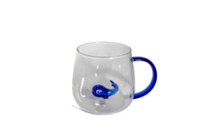 Cana din sticla cu figura in interior "BALENA", 400ml, 1buc image