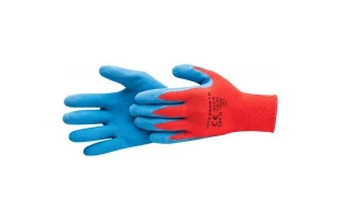 Manusi de lucru Super Soft Hardy. Tricot + Latex. L. Rosu/ Albastru. image