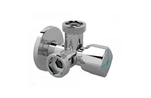 Robinet coltar nichelat A80 Twin Arco. d 1/2" M x 3/4" M. image