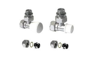 Set robineti coltar cu reglare manuala Arco. + manson si garnitura. M 1/2" x 15 mm. Cupru. image