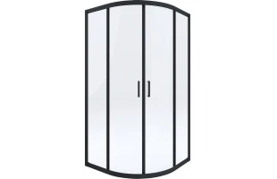 Cabina de dus, semirotunda, sticla transparenta, profil negru, 90 x 90 x 185 mm, Funkia, Deante image