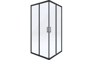 Cabina de dus Funkia Deante. Patrata. Sticla transparenta. Profil negru. 80 x 80 x 185 cm. image