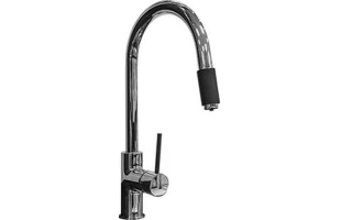 Baterie pentru chiuveta cu iesire la filtru de apa Deante. Crom / Negru. image