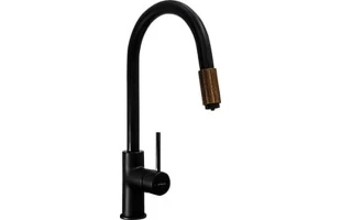 Baterie pentru bucatarie Aster Deante. Cu iesire la filtru de apa. Negru / cupru. image