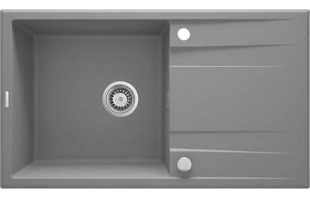 Chiuveta pentru bucatarie din granit Eridan Deante. 1 cuva. Picurator. Stinga/ dreapta. Gri metalic. 860 х 500 х 190 mm. image