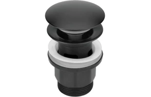 Ventil click - clack pentru chiuveta/ bideu NHCN10P Deante. Cu preaplin. Econom. d 66 mm. 1-1/4". Negru. image