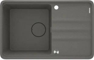 Chiuveta din granit, 1-cuva cu picurator, 780x500x230, antracit metalic, DEANTE image