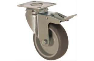 Roata pivotanta din polipropilena cu frana si fixare pe bolt, d 125mm image