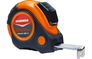 Ruleta Hammer. 7.5 m x 25 mm. Carcasa cauciucata. Cu autostop. image