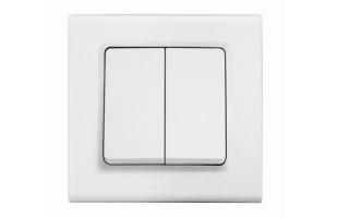 Intrerupator cu doua clape Linnera Viko by Panasonic. Alb image