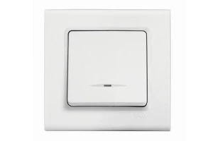 Intrerupator cu o clapa cu indicator luminos Linnera Viko by Panasonic. Alb image