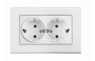Priza dubla cu impamintare Linnera Viko by Panasonic. Alb image
