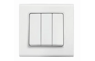 Intrerupator cu trei clape Linnera Viko by Panasonic. Alb image