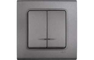 Intrerupator cu doua clape cu indicator Linnera Life Viko by Panasonic. Gri image