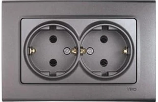 Priza dubla cu impamintare Linnera Life Viko by Panasonic. Gri image