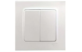 Intrerupator cu doua clape Linnera Life Viko by Panasonic. Perla alba image