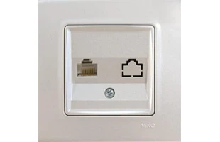 Priza de date ordinara ' RJ45 cat5e ' Linnera Life Viko by Panasonic. Perla alba image