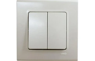 Intrerupator cu doua clape cu indicator luminos Linnera Life Viko by Panasonic. Perla alba image