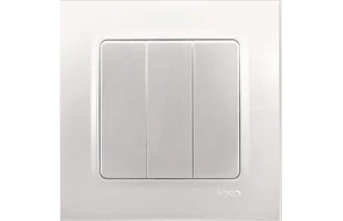 Intrerupator cu trei clape Linnera Life Viko by Panasonic. Perla alba image