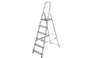 Scara din aluminiu simpla SLIM BAU WELT. Pliabila. 6 trepte. image