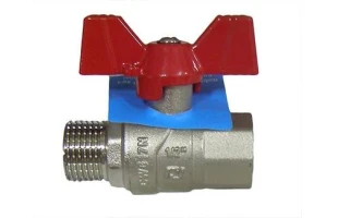 Robinet de trecere cu bila Rubano. d 1/2" FE/ FI. Maner fluture. Alama. image